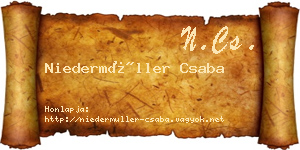 Niedermüller Csaba névjegykártya