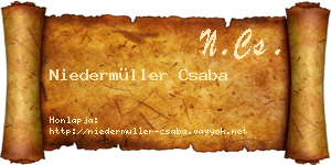 Niedermüller Csaba névjegykártya